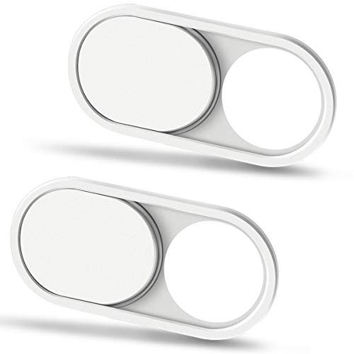 CloudValley Metall Webcam Abdeckung, 0.6mm Ultra-Dünn Metall Slider Kamera Cover Zubehör für Laptop, MacBook Pro*, MacBook Air, iPad Air, Handy, Tablet, Mac, PC, 2 Weiß
