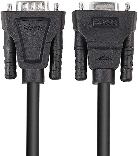 DTECH DB9 RS232 Serielles Kabel Stecker Buchse Verlängerung Null modem kabel Kreuz TX RX Leitung für Datenkommunikation (3 m, schwarz)