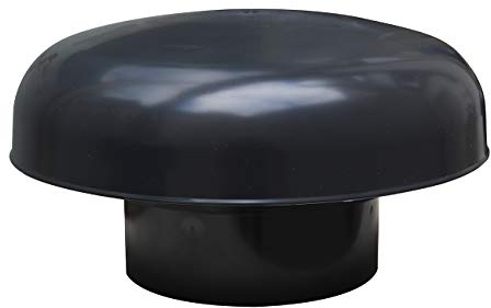 First Plast CDV160A Ventilationsmütze, Schwarz, Durchmesser 160 mm