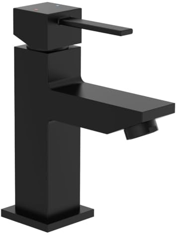 EISL NI075THI-B CALVINO Wasserhahn Bad schwarz-matt eckig, Waschtischarmatur mit kantigem Design, moderner Einhebelmischer Badezimmer, Mischbatterie fürs Waschbecken, Black