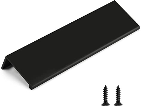 Rergy 10 Stück Möbelgriffe Schwarz 128mm Löcherabstand Schrankgriffe Versteckte, Versteckte Griffe für Küchenschränke, Schlafzimmer, Wohnzimmer Griffleiste