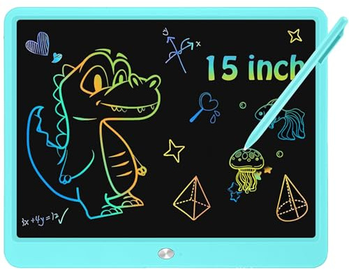 Tavoletta da scrittura LCD, da 15 pollici, tavoletta da colorare e disegnare, per bambini, giocattoli educativi, cancellabile, elettronico, scrittura a mano, per schizzi dai 3 anni in su