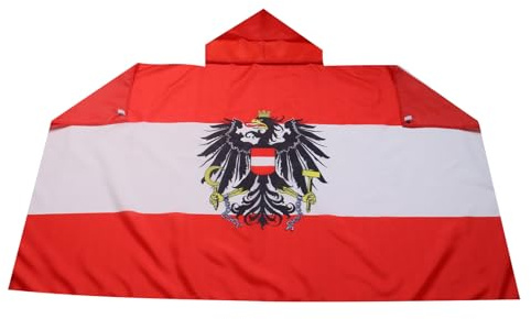 AZ FLAG Umhang Österreich mit Adler 150x90 cm Leichtes Polyester | Für innen Österreichische Fanumhang genähte Kanten und leichte Ausführung