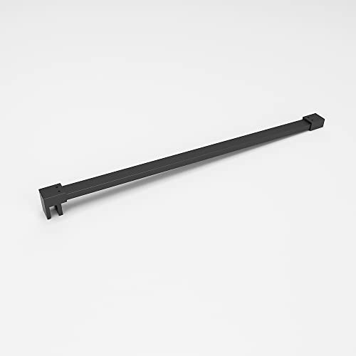 AQUABATOS® Haltestange für Duschkabine Walk in Duschwand Glas Stabilisator Stabilisationsstange Stabilisierungsstange Länge 100 cm Aluminiumlegierung schwarz matt Eckig für 8 mm 10 mm dickes Glas