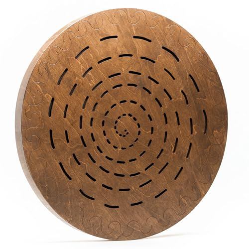 Sound Therapy Tool Water-Fall Disk 20 inch | Powerful Ocean Sound | Wooden Rain Drum | Long and Soft Relaxing Sound | 100% Handmade from Natural Wood