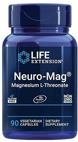 Life Extension, Neuro-Mag, Magnesium-L-Threonate, Minerals, Muscle Cramps, 90 Capsules, Nutritional Supplement, Vegan, Gluten Free, Soy Free