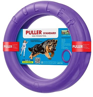 Puller Standard, 2 pezzi, anelli da gioco, dispositivo fitness per cani, giocattolo interattivo per cani, giocattolo acquatico, giocattolo da lancio, 28 x 4 cm