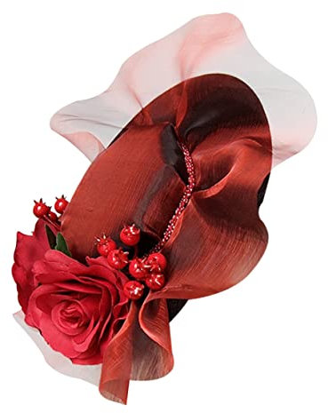 POPETPOP Chapeau De Fête Haut Élégant Et Léger Décoratif pour Soirées Festivals Et Événements Spéciaux avec Rose Rouge Parfait pour Hôtes Et Mariées