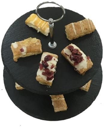 Mikinona Alzatina Per Torte Due Piani Nero Supporto Per Dessert Cupcake e Frutta Vassoio Elegante Per Matrimoni e Feste Per Ogni Occasione