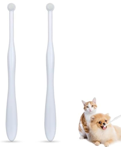 Lohill 2 Stück Hundezahnbürste, Ultraweiche Haustierborsten, Zahnbürste Katze, Zahnbürste Hund, empfindliche Zähne und Zahnfleisch Zahnbürste für Hunde von Welpen Kätzchen Katzen kleinen Rassen