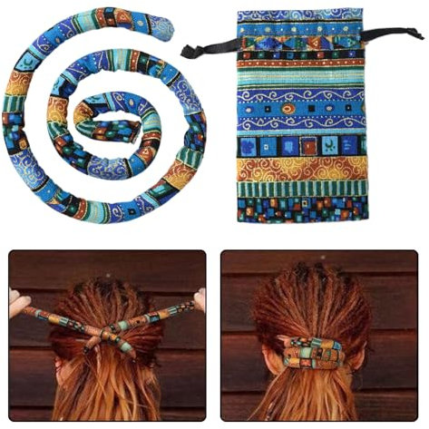 Spiral Lock Haarbinde Dreadlock Zubehör Pferdeschwanz Halter Lockige Haarhalter Biegbare Spiral Lock Hair Tie für Frauen und Männer, Blau