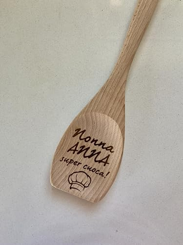 Mestolo spatola in legno personalizzato con nome- regalo personalizzato - cucina - festa nonni- mamma- papà- Natale