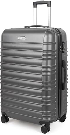 MoFut Koffer Groß, Hartschalenkoffer aus ABS, Trolley, Reisekoffer mit 4 drehbaren Rollen (360°), 3-stelliges Zahlenschloss und Aluminium-Teleskopgriff (XL – 95L, Dunkelgrau)