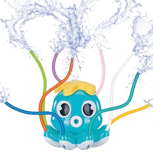 OctoSplash® Pulpo Aspersor Azul | Juego Acuatico para Ninos | Pulpo Pulverizador de Agua | Instalación Fácil | Juguete Nino Divertido & Lúdico | Juegos al Aire Libre | OriginalCorner®