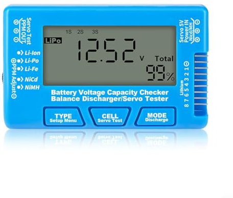 CWOQOCW LCD digital battery/capacity tester RC CellMeter 8/ for LIPO NiMH battery tester/(black)