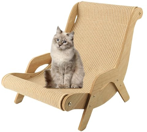 Genikeer Katzenstuhl - Outdoor Liegestuhl Zum Kratzen | Sisal Kratzmöbel | Stabiler Ruheplatz Für Katzen Zum Schutz Von Möbeln