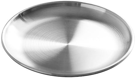 MAGICLULU Bandeja Redonda Grande De Acero Inoxidable Ideal Para Pastelería y Parrilla