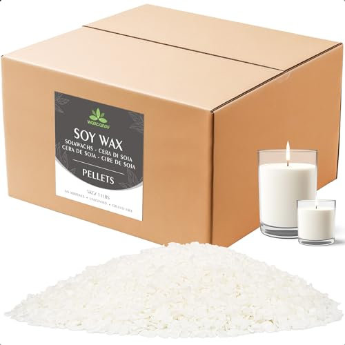 Cera di soia per candele 5KG, cera per candele di prima qualità di Waxcanpy, cera per candele fai da te, cera di soia organica 100% naturale per candele