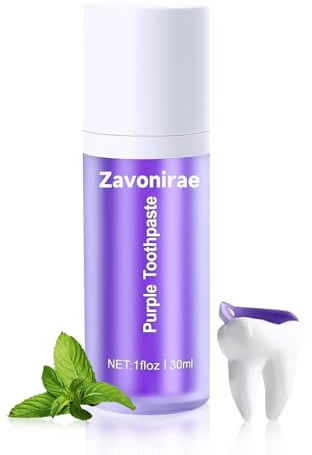 Lila Zahnpasta für Zahnaufhellung, Purple Teeth Whitening Toothpaste, Farbkorrektor Zahnpasta, Zahnfleckenentfernung, Tiefenreinigung, Whitening Zahnpasta, Zahnschmelzschutz, Frischer Atem, 30ML