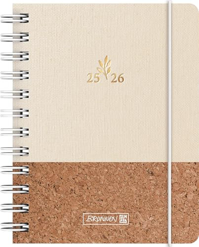 BRUNNEN Schülerkalender (2025/2026) Naturality, 1 Seite = 1 Tag, A6, 352 Seiten, Textil-Einband