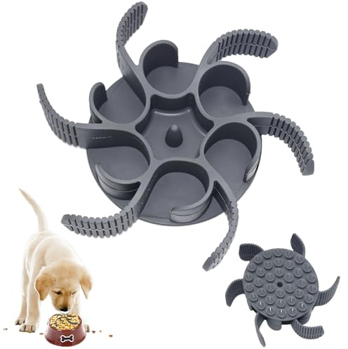 LXBVTOP Slow Feeder Dog Bowl Insert, Silicone Spiral Dog Bowl Insert | Cuttable Slow Eating Bowl Insert, Pet Feeder with Strong Suction CupsBowls to Slow Down Eating Compatible with Most Bowls