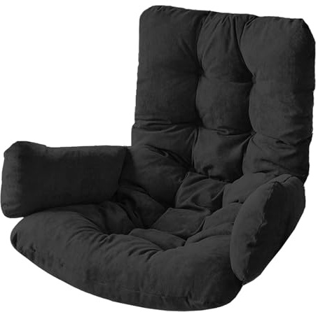 ASIAD Hängesessel Kissen, Garten Polster, Auflage für Hängeschaukel, Hängekorb Sitzkissen, Waschbar Schaukelstuhl Sitzkissen Hängestuhl Sitzauflage,50 * 125 cm,Schwarz
