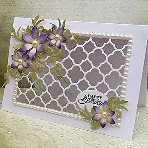 Grid Frame Background Cutting Dies for Card Making，Cutting Dies Cut Stencils for DIY Scrapbooking Photo Album Decorative Embossing Paper Dies for Card Making Templated Die-Cutting