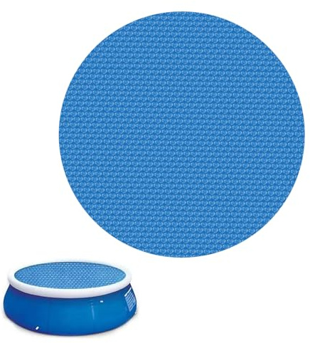 Cubierta de piscina redonda, cubierta protectora, cubierta solar para piscina, lámina de burbujas aislante, lámina aislante para piscina, gruesa y duradera, repele el polvo y las hojas, se puede