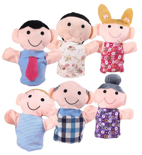 SOPOTUTU 6 Stück Teiliges Handpuppen für Bunte Kreative Marionetten aus Weichem PP Baumwollmaterial Fördert Motorik Hand Auge Koordination und Sprachentwicklung für Kindergarten und