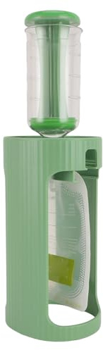 ARTOCT Estación de compresión para alimentos caseros para bebés, puré de frutas de plástico, para rellenar bolsas de alimentos para bebés con 10 bolsas de 118 ml (verde)