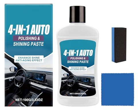 qixeuoa Detergente per interni auto, 100 g, restauratore e lucidatura, detergente per interni dei veicoli, per cruscotto, sedili in pelle, pannelli rigidi per la cura 'auto