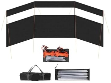 ZYFHYU Pantalla contra el Viento de Playa Parabrisas for Acampar al Aire Libre, for Estufa, for Playa, Refugio, Pantalla, for Exteriores con Ventana(Black)