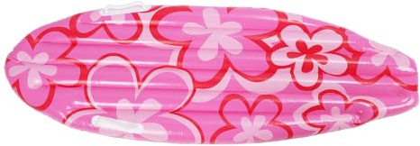 HERCHR Aufblasbares Surfbrett, leichtes, rosafarbenes Blumenmuster, Floß, PVC-Poolschwimmer, tragbares aufblasbares Surfbrett für Sommer-Meer-Party-Sportarten
