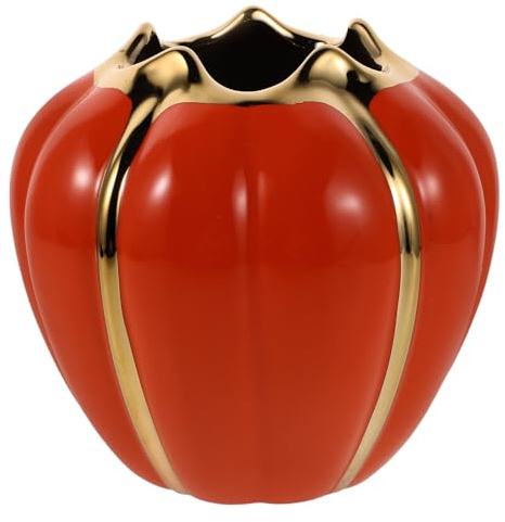 DECORNIJIA Porte-Ustensiles Citrouille en Céramique Vintage Pot de Rangement Automnal pour Couverts et Accessoires Décoration de Table Thanksgiving Cuisine Centre de Table Festif en