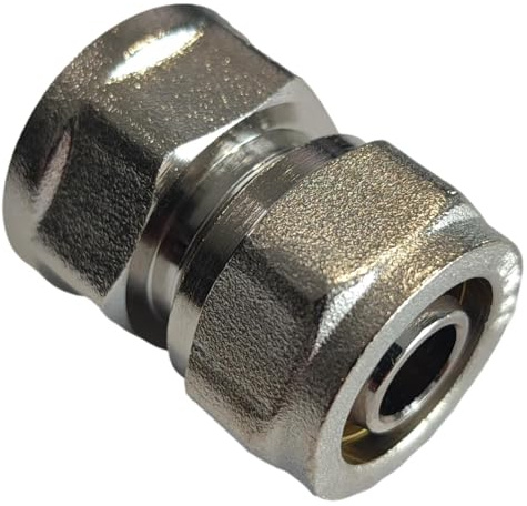 SKIR'CO 1 pieza Conector de tubería de latón de 16 mm x 1/2, conexión de compresión recta niquelada, conector de compresión de tubería con rosca hembra