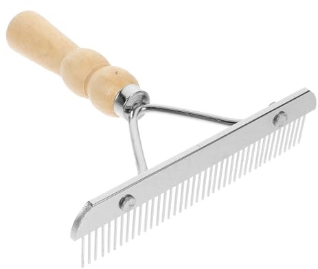 HOMSFOU Holzgriff Pferdebürste Pferdereinigungszubehör Tierhaarbürste Rutschfest Praktischer Pferdepflegekamm für Pferdepflege