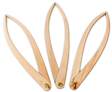 GOOHOCHY Calibrador de Distancia Creativo de Madera para Cerámica, Pinzas Bloqueables Fáciles de Usar, Herramienta de Medición Beige para Escultura y Alfarería