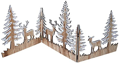 Pureday Weihnachtsdeko - Silhouette Zauberwald - Holz - Breite ca. 90 cm