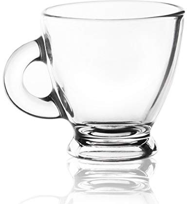 EMH - Set di 6 tazzine da caffè da 85 ml + piattini rossi in omaggio