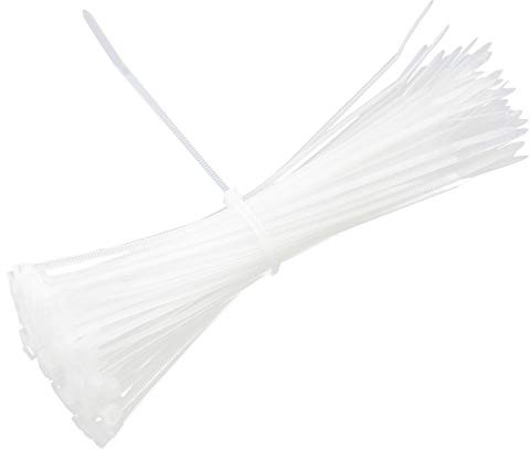 wangjiangda 100pcs White Heavy Duty Cable Ties 3mm*15cm, Nylon, Cable Tie, Ideal for Home, Office, Garden, Outdoor, Warehouse