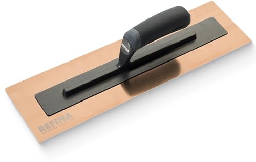 REFINA SUPERFLEX-3 Plastering Trowel - 18 x 5 (450 x 125mm) Flexible 0.5mm Rose Gold Stainless Steel Blade for Finishing Walls & Ceilings - Lightweight Plastering Tools & Construction Tools