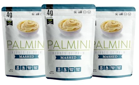 Palmini Mashed | Low-Carb, Low-Calorie Hearts of Palm Mash | Keto, Gluten Free, Vegan, and Non-GMO | As seen on Shark Tank | (12 Ounce Pouch - Pack of 3)