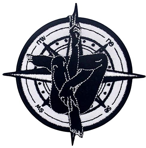 Emblema bordado con brújula de la vida, parche para planchar o coser