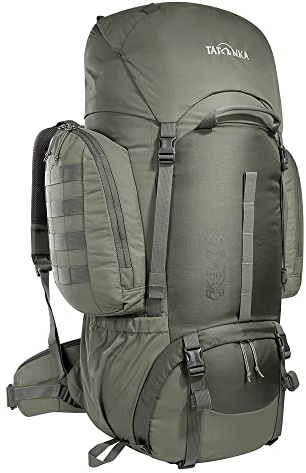Tatonka Trekkingrucksack Akela 45l - Tourenrucksack für Jugendliche - Mit Rückensystem und zwei großen Reißverschluss-Seitentaschen - PFC-frei - 45 Liter Volumen (stone grey olive), 1444