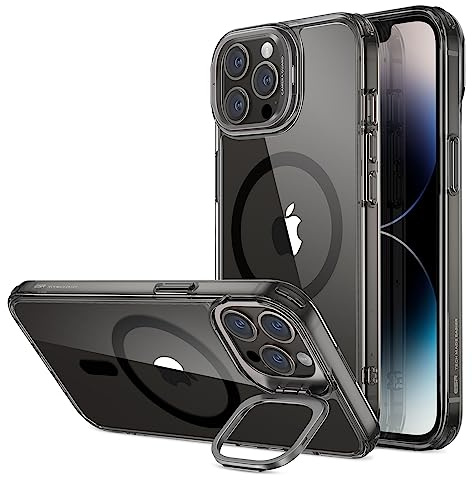 ESR for iPhone 14 Pro Max Case Flex Stand, for MagSafe, Clear Black | Anti-Yellowing, 3X Military-Grade Drop Protection, Magnetic Phone Case, Shockproof Air Guard Corners, Resists Scratches