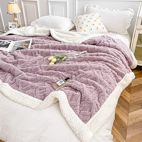 Odot Couvertures et Plaids Sherpa, Canapé Couverture Polaire Enfant Adulte, Douce Moelleuse Literie Chaud en Hiver pour Salon Camping Voyage (100x150cm,Violet)