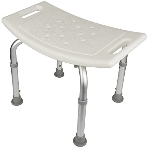 Badhocker Duschstuhl, Aluminiumbeinen & Rutschfester Badewannensitz für die Innendusche, Leichter und schmaler Duschhocker für Senioren und Behinderte,51 * 39 * 60,5 cm