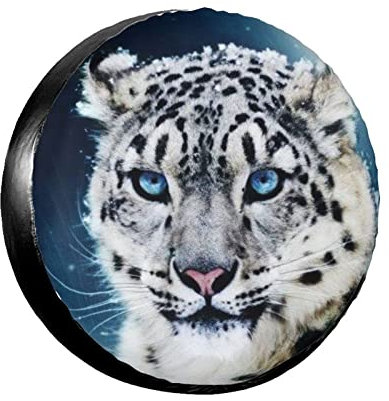 Blue Eyed Snow Leopard Reifentaschen, Ersatzreifen-Abdeckung, wetterfest, universell passend für Reifendurchmesser 68 - 74 cm