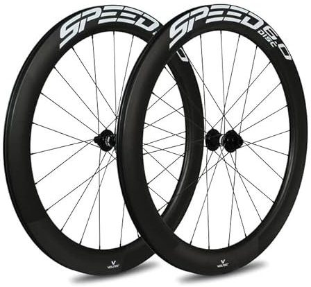 Veltec Unisex – Erwachsene Laufradsatz Speed 6.0 21mm SR Disc Shimano QR, schwarz/weiß, 622-21