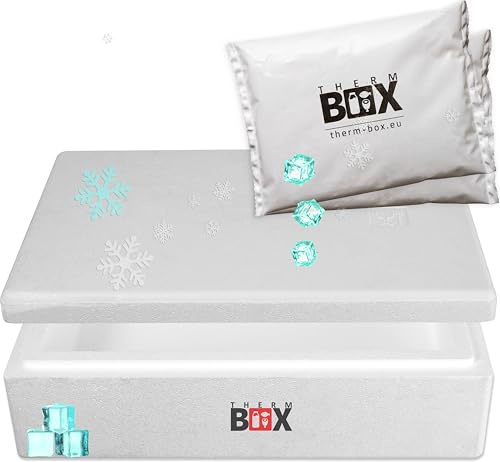 THERM BOX Scatola modulare da 14 m con 2 pile per frigo, 14 l, interno: 50 x 30 x 9 cm, contenitore termico riutilizzabile